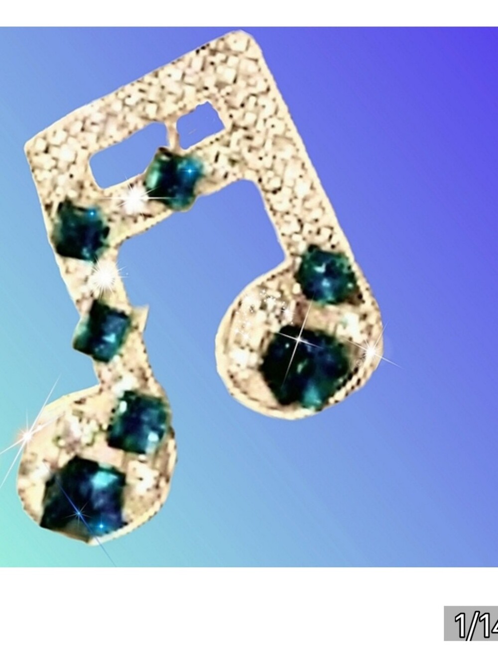 Teal & Gold Music Notes Brooches Choice